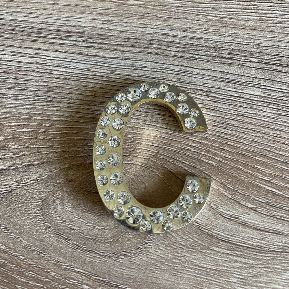 Initial C Rhinestone Brooch/Pin